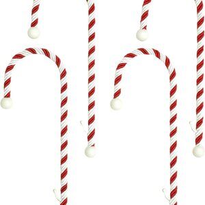 Candy Cane Stocking Holder Classic Red & White, 4-Pack - Lightweight Christmas S